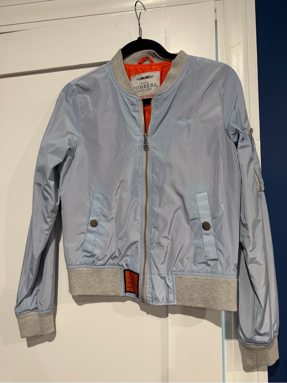 Light Blue Women's Bomber Jacket